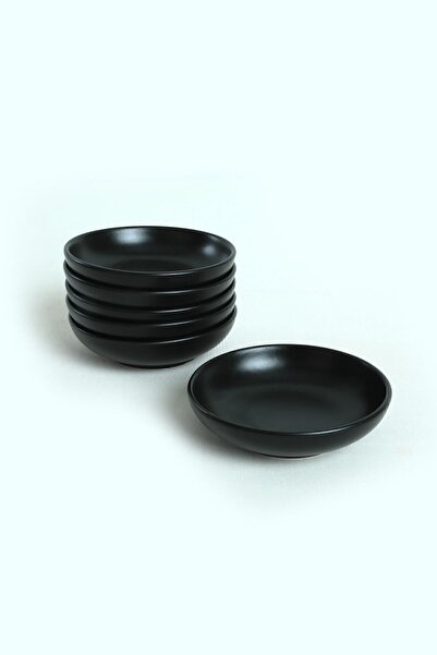 Keramika Matte Black Ring Snack Bowl/Faucet 13 Cm 6 Pieces