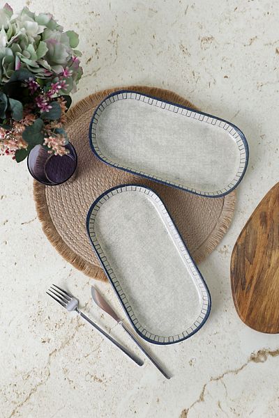 Keramika Mosaic Marvels 28 cm Boat Plate - 2 Pieces 21621