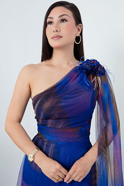 PULLIMM One Shoulder Tulle Dress - SB7212 Model Printed