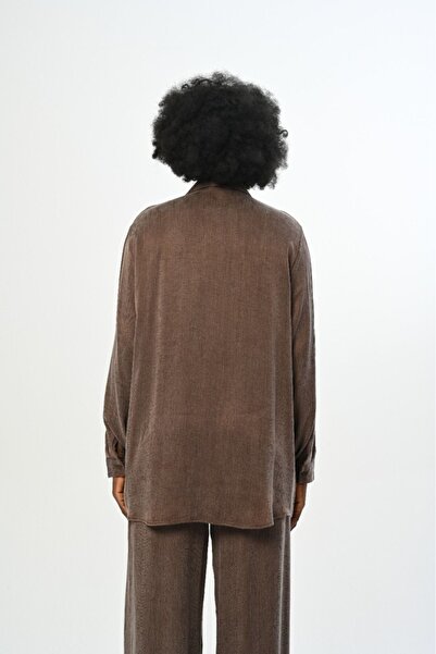 Orfeo Negro Γυναικείο πουκάμισο Oversize μονόχρωμο