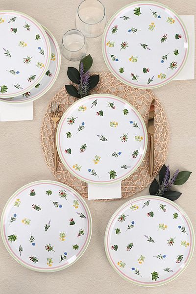 Keramika Spring Flowers Serving Plate 25 Cm 6 Pieces