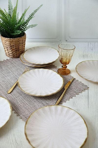 Keramika Farfurie pentru Tort Rustic Sirius - 22 Cm, 6 Bucati, Model 21780