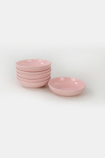 Keramika Bol/bol pentru gustare inel roz deschis 13 Cm 6 buc