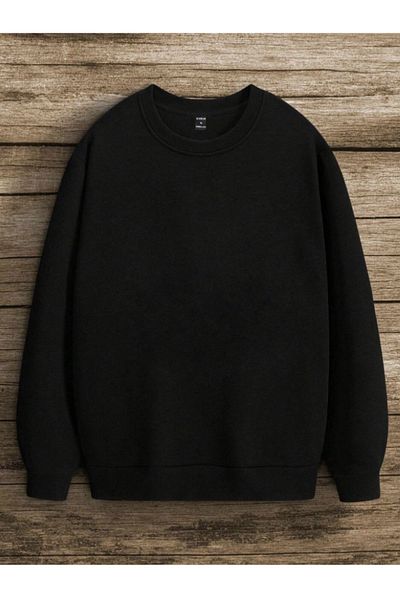 LA GULER Χειμερινό φούτερ Unisex Oversize - Crew Neck, 3 κλωστές βαμβακερό, φλις και σαρντόνι