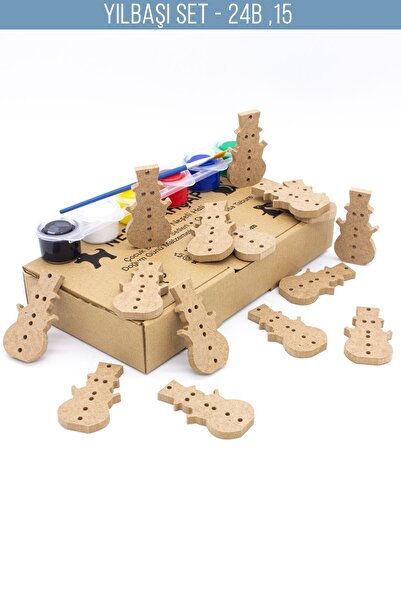 na neşeli ahşap 15 Adet Yılbaşı süsü çocuk okul öncesi etkinlik Yılbaşı ağacı...