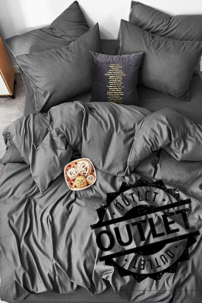 İQON طقم غطاء لحاف مرن مزدوج - OUTLET GRAY-GRAY