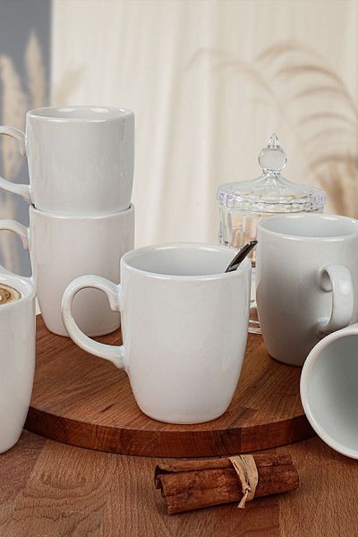 Keramika White Cloud Mug 9 Cm 6 Pieces