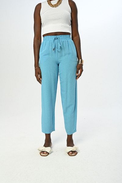 Orfeo Negro Women's Comfortable Fit - Solid Color Trousers with Elastic Waist
