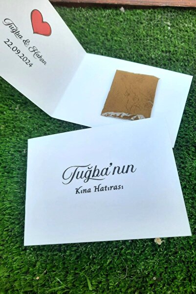 Emtory Home 50 Adet Kişiye Özel - Kapaklı Kartlı Hediyelik Kına - Kına Hediye...