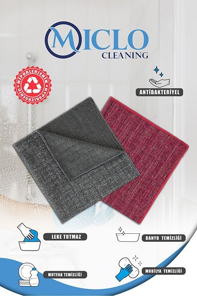 MICLO CLEANING 2 Pieces - Zorkir Scrubbing Cloth - Glitter, Wire Cloth 40x40 Square Pattern