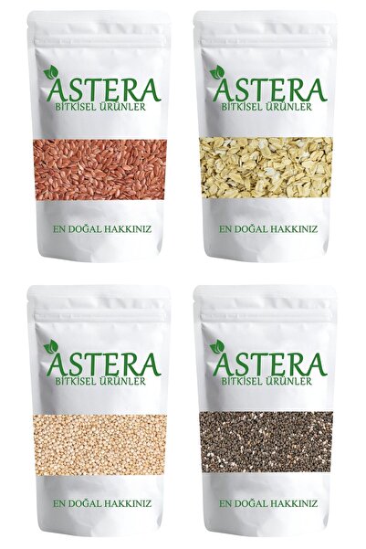 ASTERA 100 Gr Chia + 100 Gr Kinoa + 100 Gr Keten + 100 Gr Yulaf Ezmesi ( Tahı...