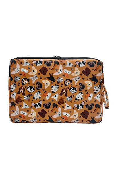 Differ Studio 15,6 инчов калъф за лаптоп/Macbook/ноутбук с дизайн на куче, в бежов цвят, унисекс, водоустойчив