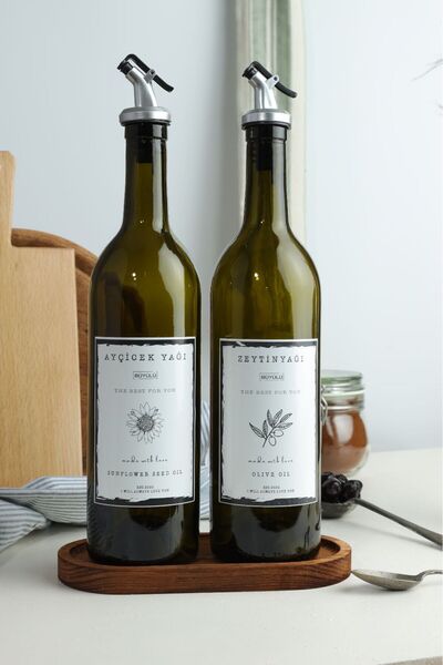 BÜYÜLÜ HOME 2' Li 750 ml Amber Cam Aycicekyağı Zeytinyağı Şişesi Cam Şişe Yağ...