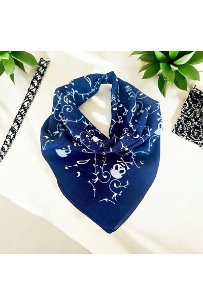 alsaccessories قماش قطني 100% للجنسين باللون الأزرق الداكن - نمط داخلي منقوش ورمجمة لراكبي الدراجات النارية