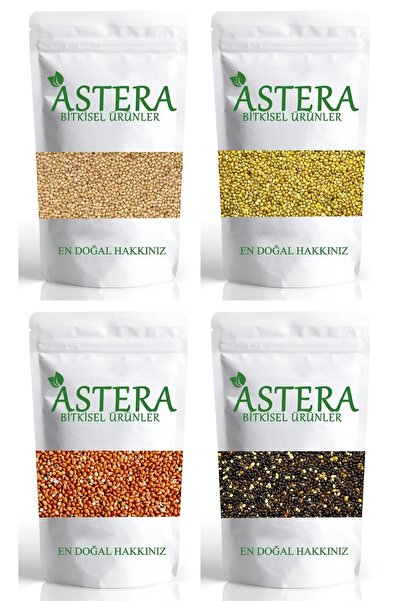 ASTERA 500 Gr Ak Darı + 500 Gr Sarı Darı + 500 Gr Kırmızı ( Kızıl ) Darı + 500 Gr Siyah Darı