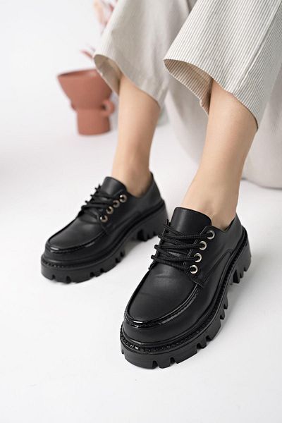 MUGGO Roller Guaranteed Women's Loafer Thick Sole Lace-Up Casual Casual Shoes