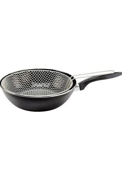 ALEV Enameled 26cm Chips Frying Fryer Wok Pan