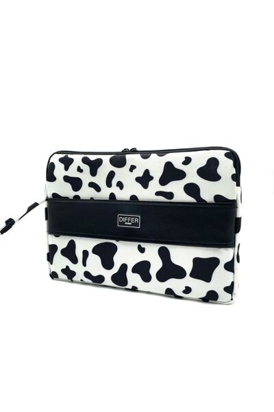 Differ Studio كمبيوتر محمول/ماك بوك/نوت بوك/حقيبة/حقيبة بنمط بقرة مقاس 15.6 بوصة