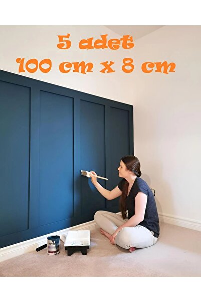 Genel Markalar İskandinav Duvar Çıtası 1 Paket (5 ADET) 8×100 Cm Mdf Duvar Çı...