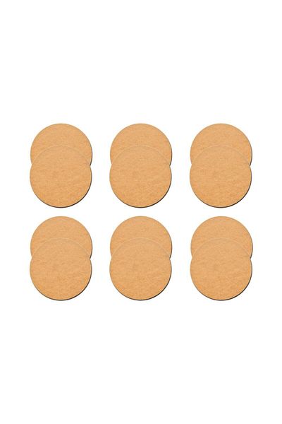 NevAvm Nev 12 bucăți 12 cm diametru 3 mm (2,7 mm) MDF brut Duralit farfurie cerc bază coaster