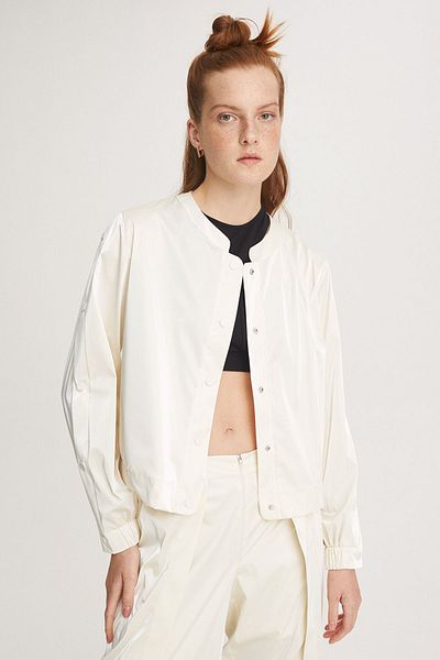 Perspective Lora Regular Fit Judge Collar Standard Size Ecru Color Women's Tracksuit Coat