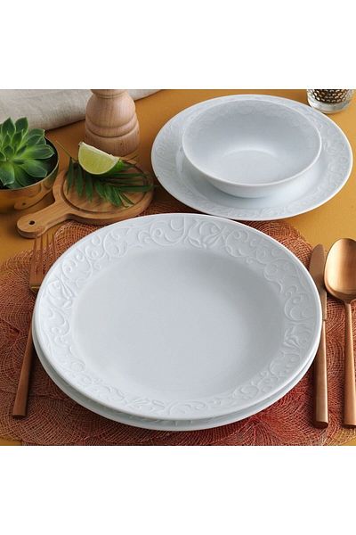 Güral Porselen 6 Pieces of 19 Cm Deep Plate with Bahardalı