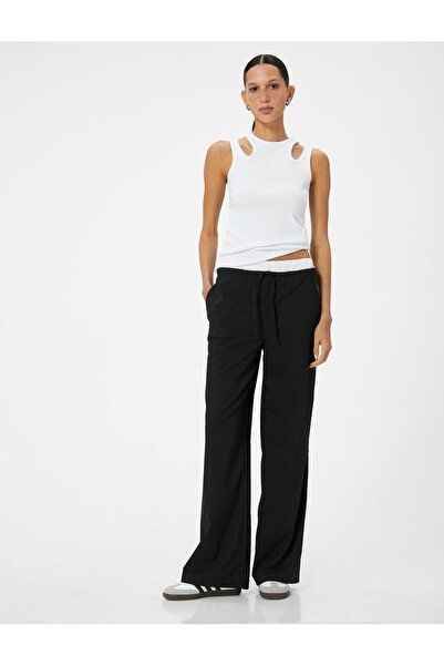 Koton Women's Detailed Ribbed Tank Top