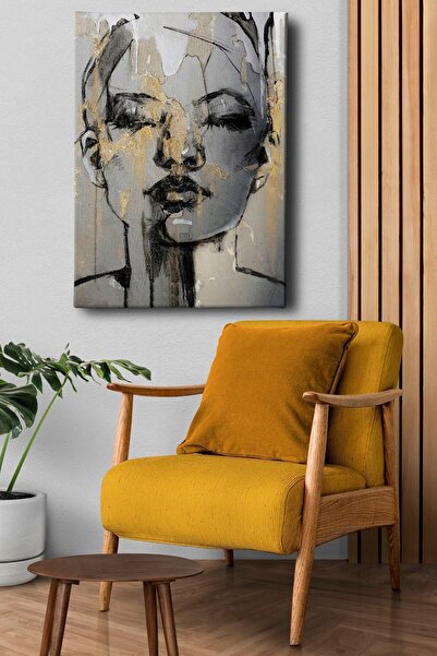 Genel Markalar TRADE AYS Soyut Karakalem Kadın Modern Dekoratif Kanvas Tablo