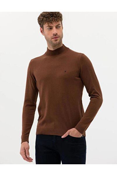 Pierre Cardin Kahverengi Yarım Balıkçı Triko Kazak