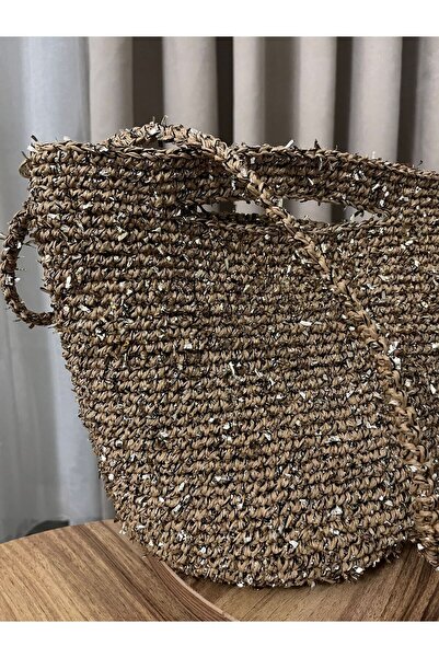 örgü KONFETİ KAĞIT İP EL ÇANTASI