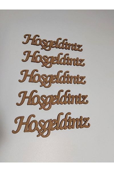 Sözen Home Design 5 броя дървени букви „Добре дошли“, 3 мм, суров MDF, 20 x 4 см
