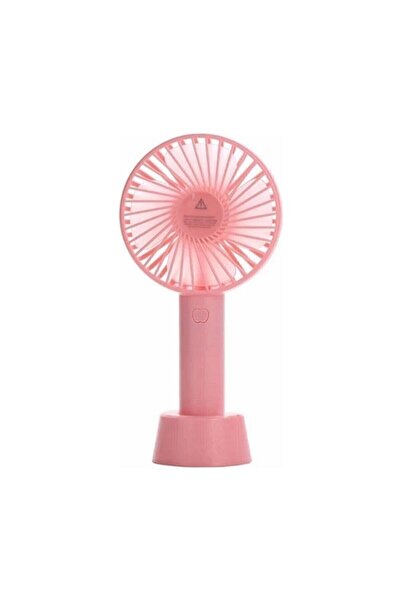 DESİNGSHOP Mini Şarjlı Standlı El Vantilatörü Fanı Soğutucu Vantilatör Pembe