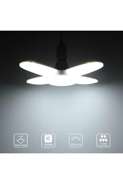 sadan 50 Watt - 5.000 Lumen 4 Kollu Katlanır Pervane Led Ampül-tasarruflu(DÖN...