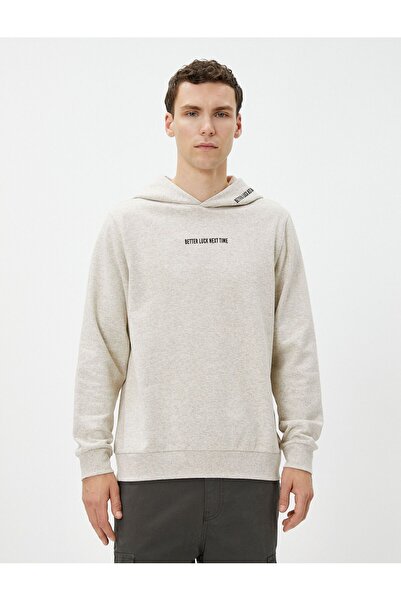 Koton Ανδρικό φούτερ με στάμπα με σλόγκαν