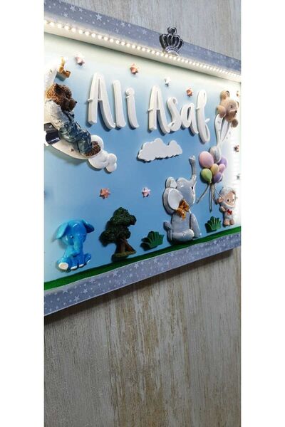 Özlem Bebek Ledli Kapı Süsü Kişiye Özel Mdf Kokulutaş