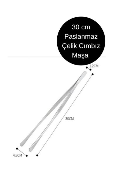 BRE HOME Paslanmaz çelik Cımbız Maşa Pişirme Cımbızı Çelik Maşa 30cm Profesyonel Şef Cımbızı