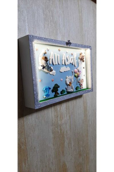 Özlem Bebek Ledli Kapı Süsü Kişiye Özel Mdf Kokulutaş