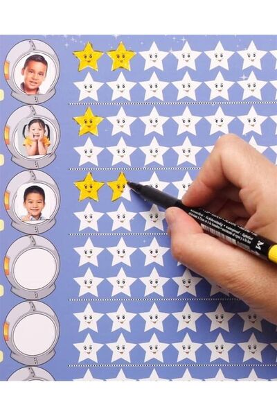 EĞLENCELİ SINIF Yıldız Pansosu Yaz - Sil Afiş 20 Kişilik