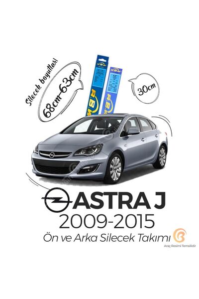 Rbw Ön ve Arka Silecek Seti Opel Astra J 2009-2015 ile uyumlu