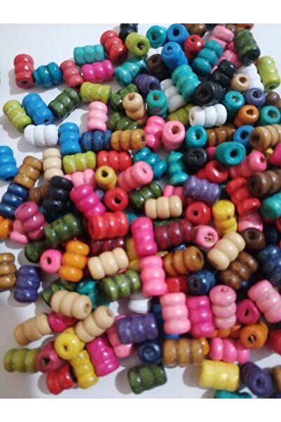 SinAksesuar 10x5 ملم نموذج كاتربيلر خرز خشبي مختلط الألوان 50 قطعة