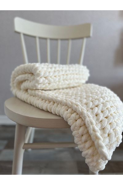 Gamgam Techno 90x90 Cm Ecru Puffy Baby Blanket - Handmade
