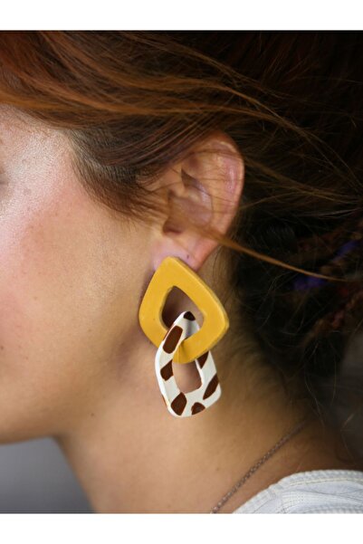 Doa Design El Yapımı Polimer Kil Küpe 2li Tasarım Kadın Aksesuar