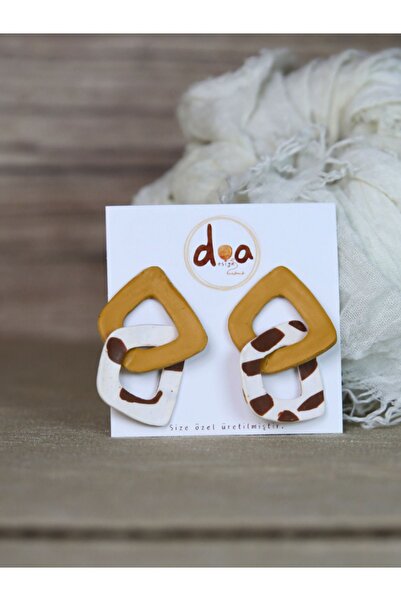 Doa Design El Yapımı Polimer Kil Küpe 2li Tasarım Kadın Aksesuar