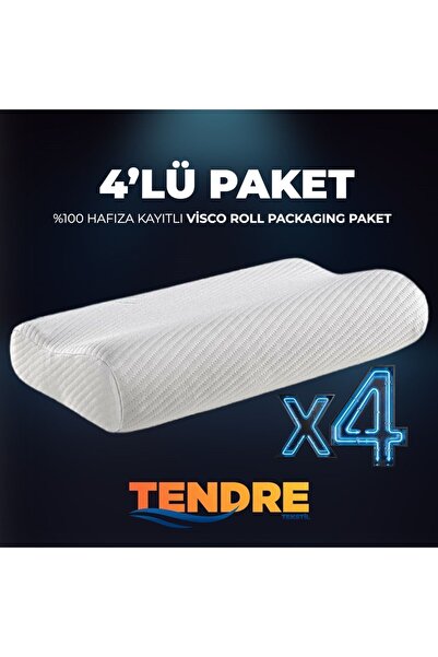 Auracar Visco Ortopedik Yastık 4'lü Paket 50x32x12-8 Cm