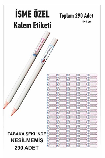 DicleXStore Öğrenci Etiketi isimli Okul Kalem Etiketi Kalem Sticker Seti 290 ...