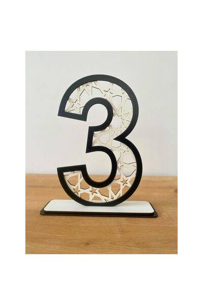 WoodenZoo 3 Years Old Birthday Table Decor (Beşiktaş Themed Black-And-White)