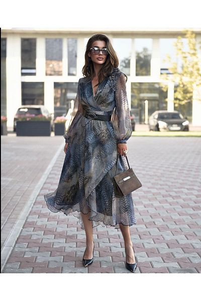 Butik Şenel Rochie din șifon cu imprimeu șarpe