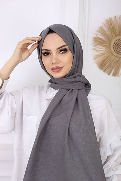 HAR-UM Ticaret حجاب نسائي قطن كراش جاز شال رمادي داكن