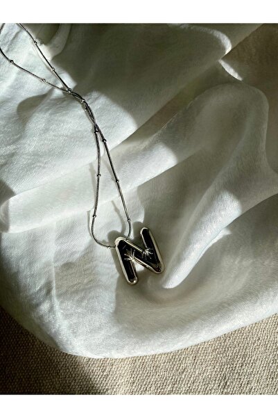 faseb N Balon Çelik Harf Kolye