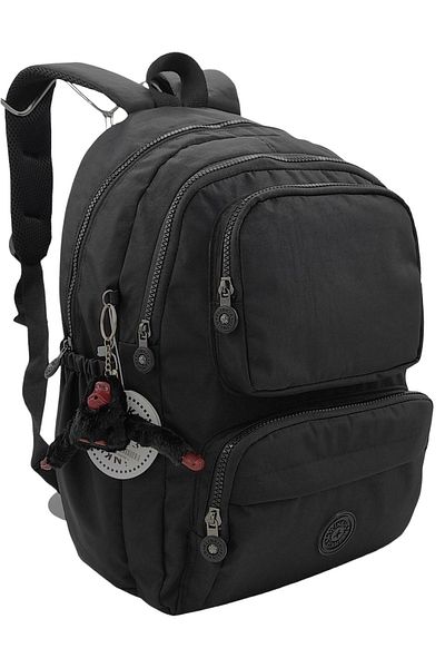 Klinkır Kılinkir Multi-Eye Large Volume Waterproof Fabric Unisex Black School Bag Backpack